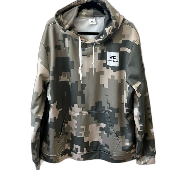 Rogue Sweatshirt Men’s Size XXL Camo Pullover Hoodie Sweatshirt CAD Camo LNWOT - Picture 1 of 9